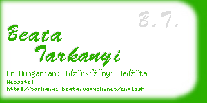 beata tarkanyi business card